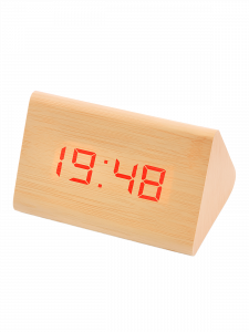 VST 864-1 Красные часы настольные (СВЕТЛО-коричневые)(без блока)